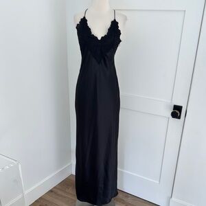 Black Lace Trim slip Dress